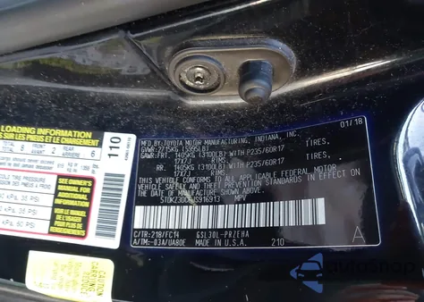 2018 Toyota Sienna Le 8 Passenger z USA, uszkodzony, nr VIN 5TDKZ3DC6JS916913